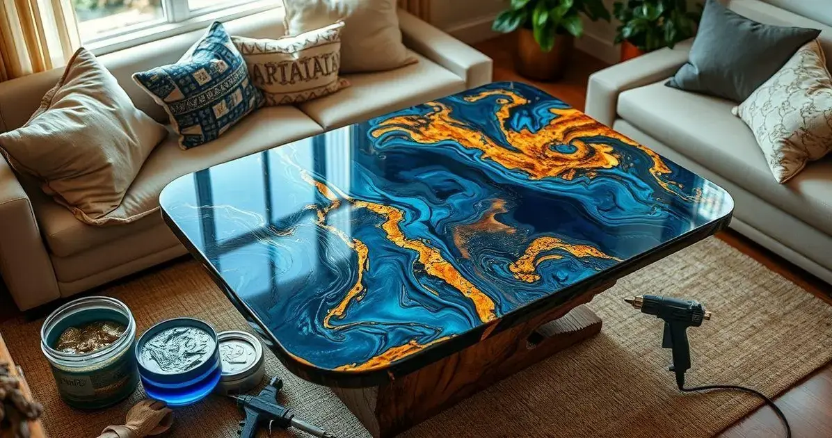 Mesa de resina epoxi como fazer Mesa de resina epoxi como fazer