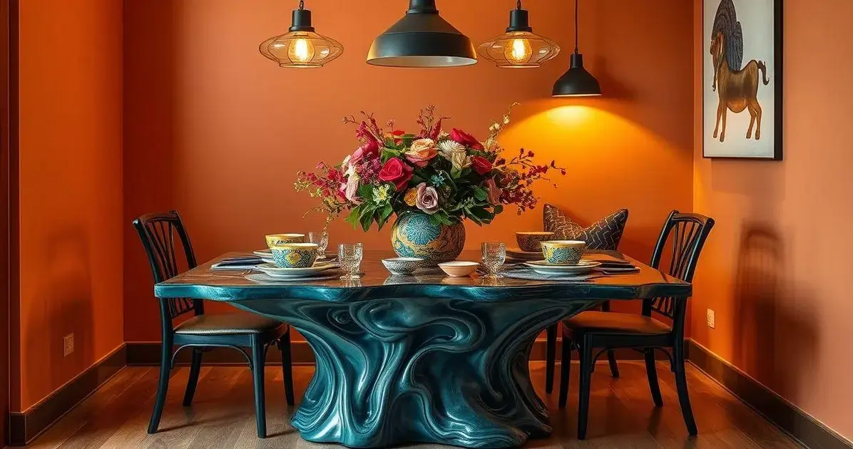 Mesa de resina para decoração Mesa de resina para decoração