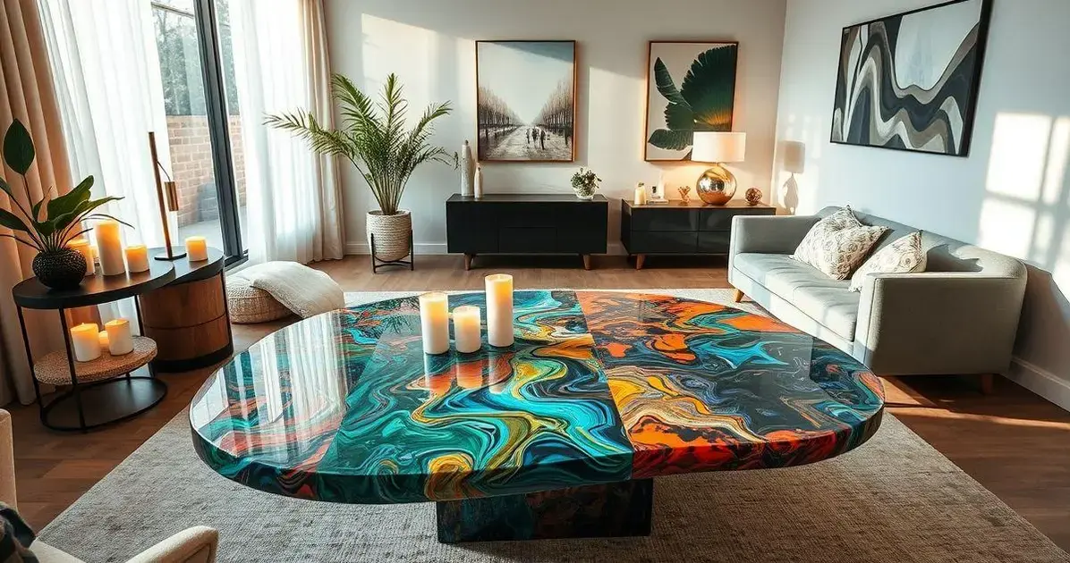 Mesa de resina para decoração Mesa de resina para decoração