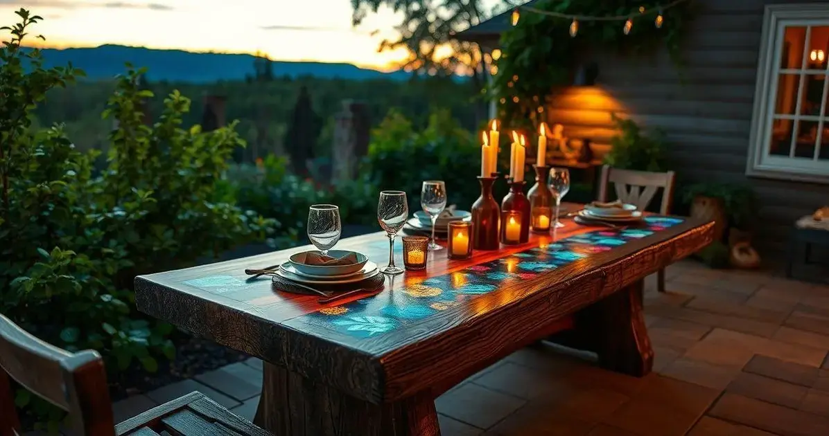 Mesa de tora de madeira com resina Mesa de tora de madeira com resina