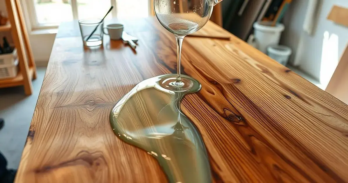 Como aplicar resina epóxi em mesa de madeira