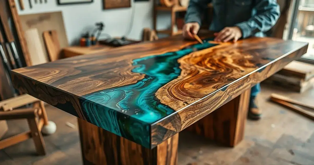 Como hacer mesas de madera con resina