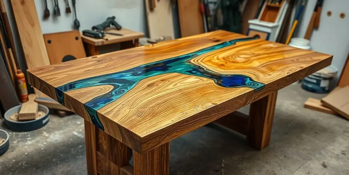 Como hacer mesas de madera con resina