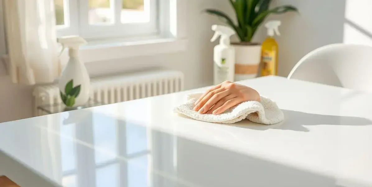 Como limpar mesa de resina branca