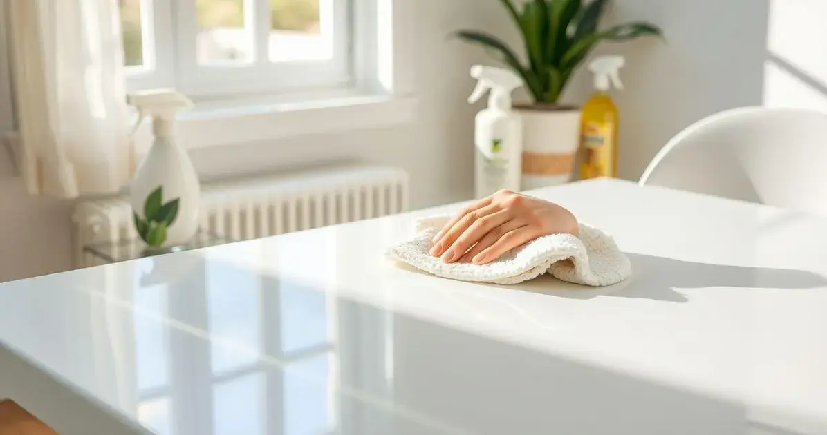 Como limpar mesa de resina branca Como limpar mesa de resina branca