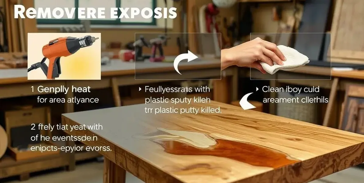 Como remover a resina epóxi da mesa de madeira