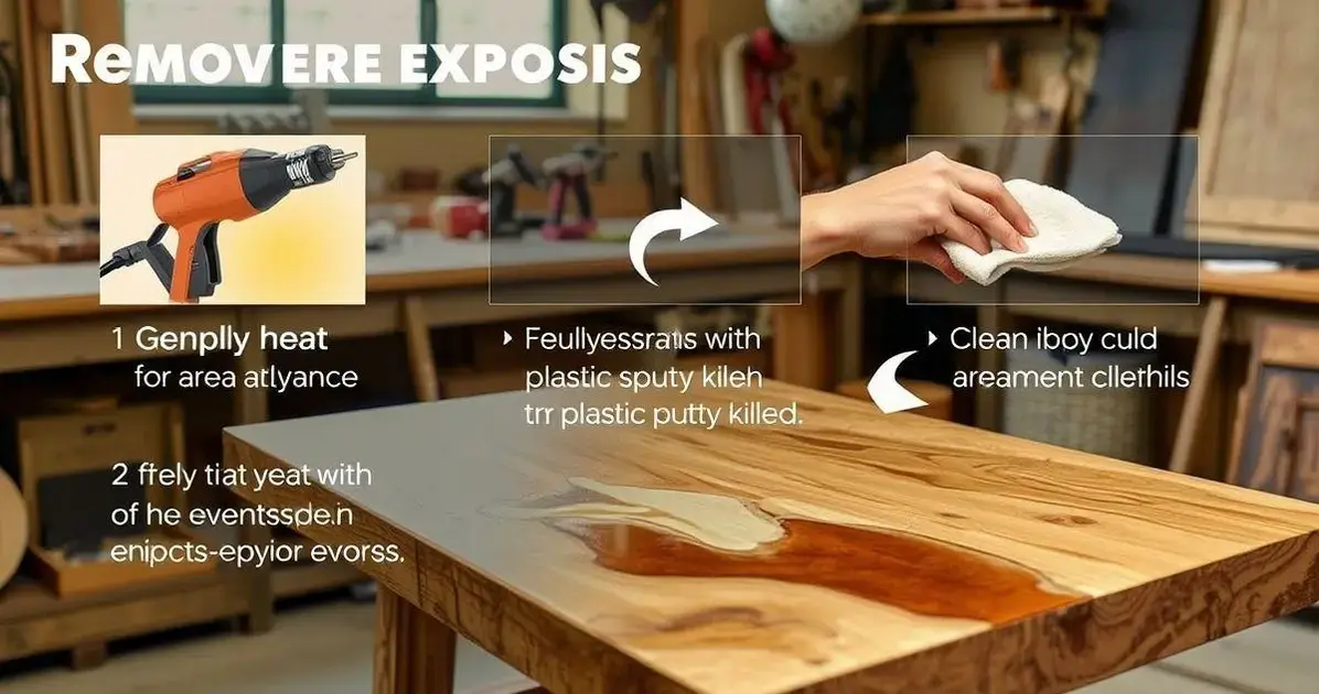 Como remover a resina epóxi da mesa de madeira Como remover a resina epóxi da mesa de madeira