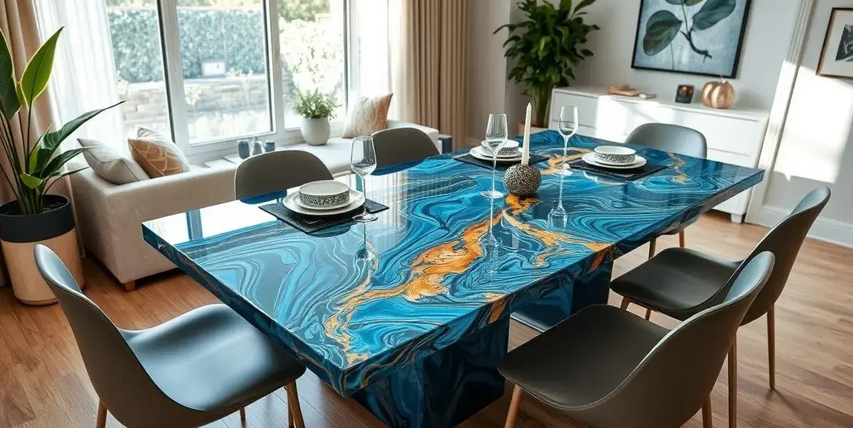 Modelos de mesa com resina