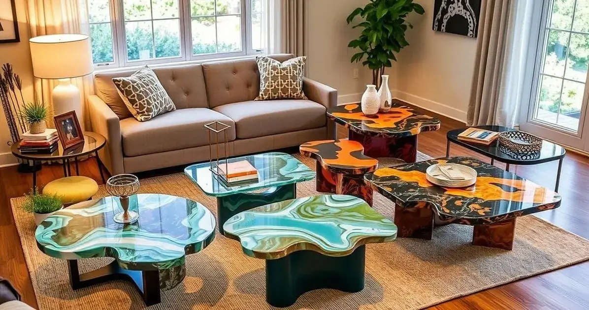 Modelos de mesas resinadas