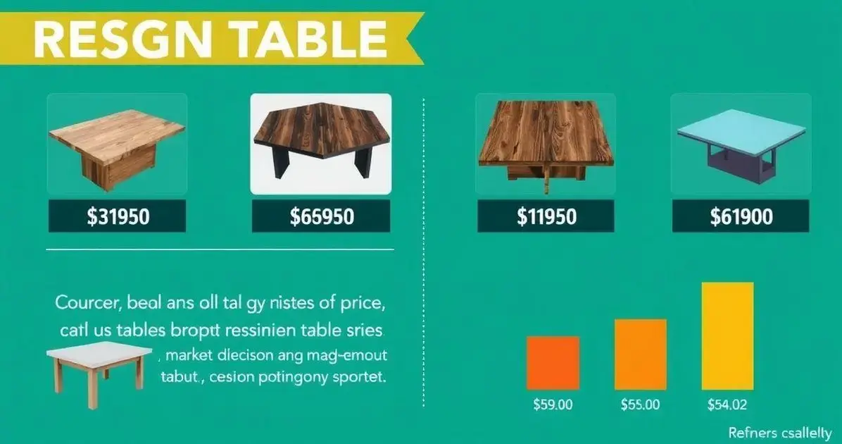 Preço de mesa resinada