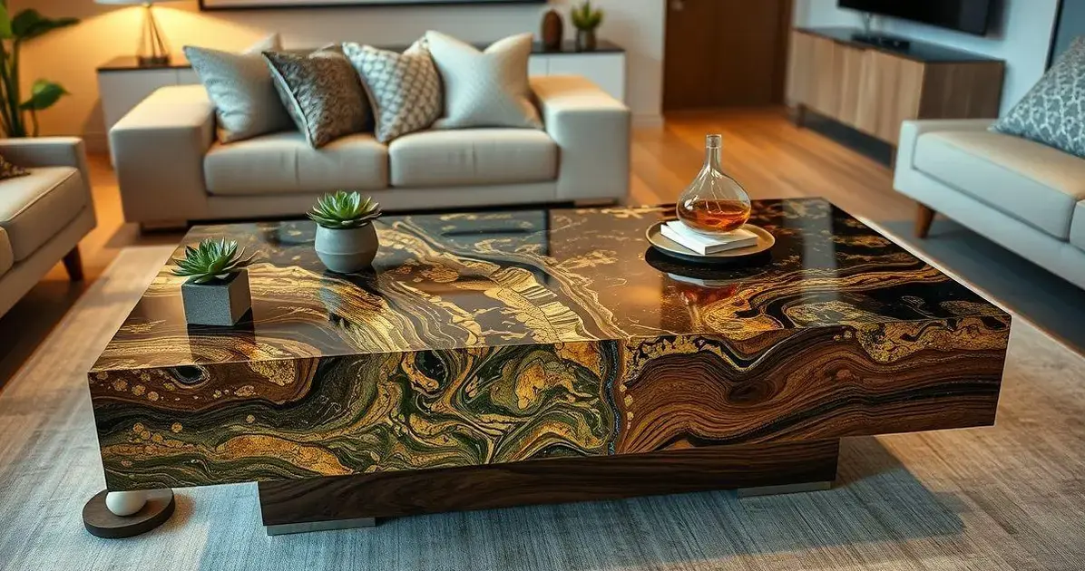 Resina epoxi mesa de centro