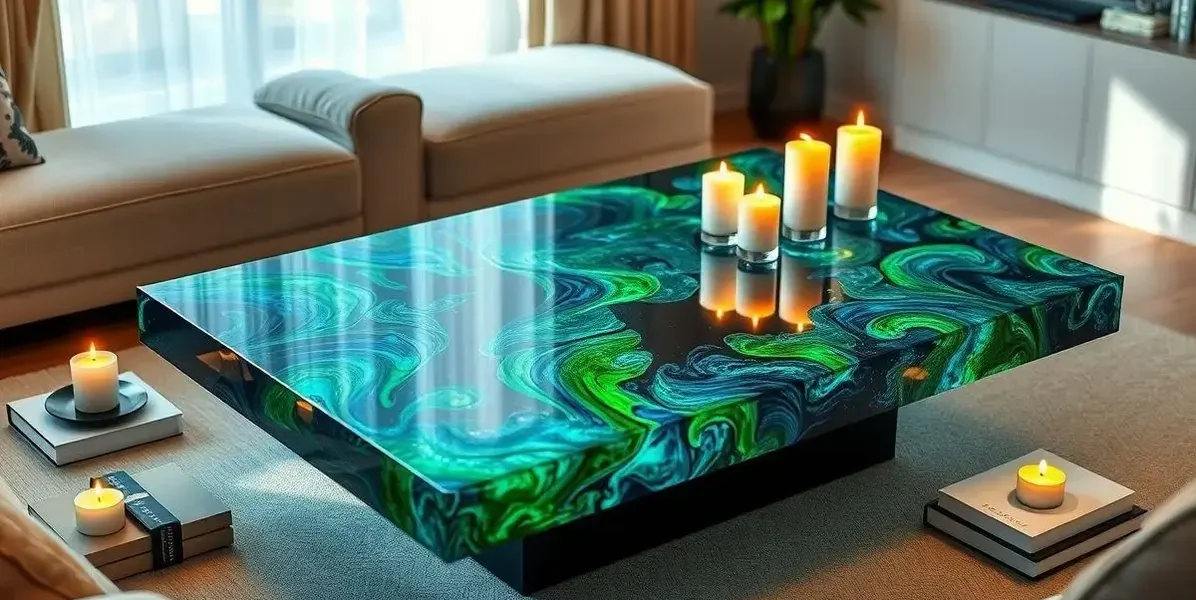 Resina epoxi mesa de centro