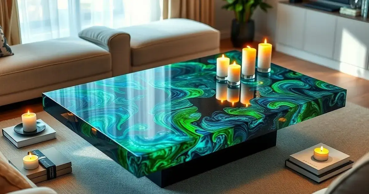 Resina epoxi mesa de centro