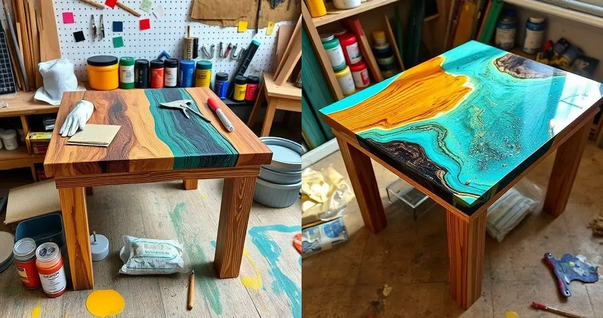 Resinar mesa de madeira