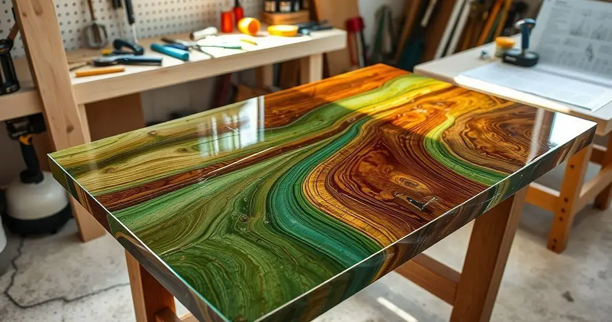 Resinar mesa de madeira