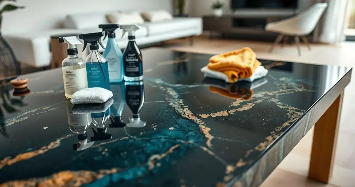 Tampo de mesa de resina