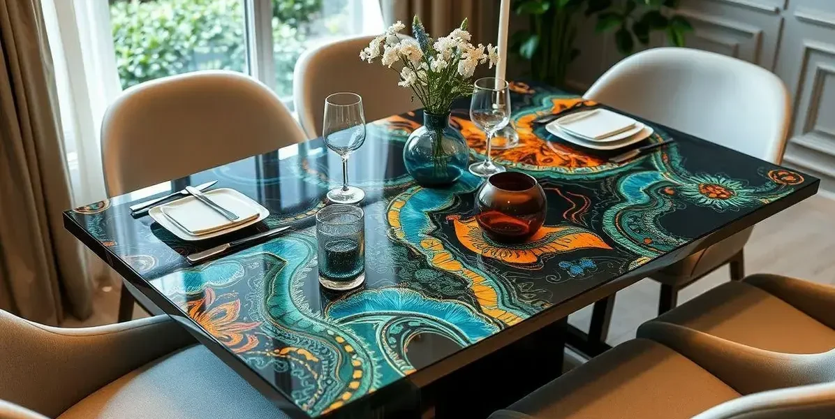 Tampo de mesa de resina