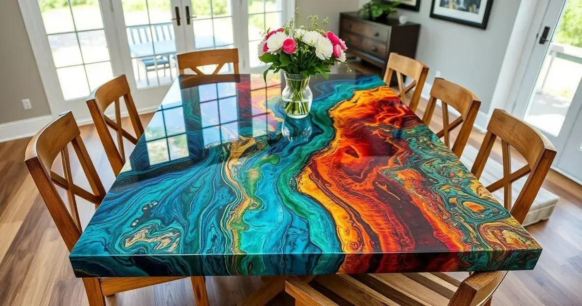 Tampo de mesa de resina epoxi