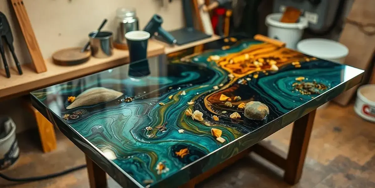 Tampo de mesa de resina epoxi