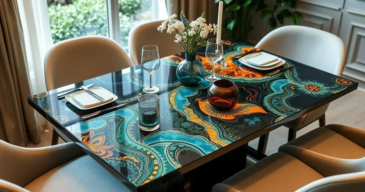 Tampo de mesa de resina