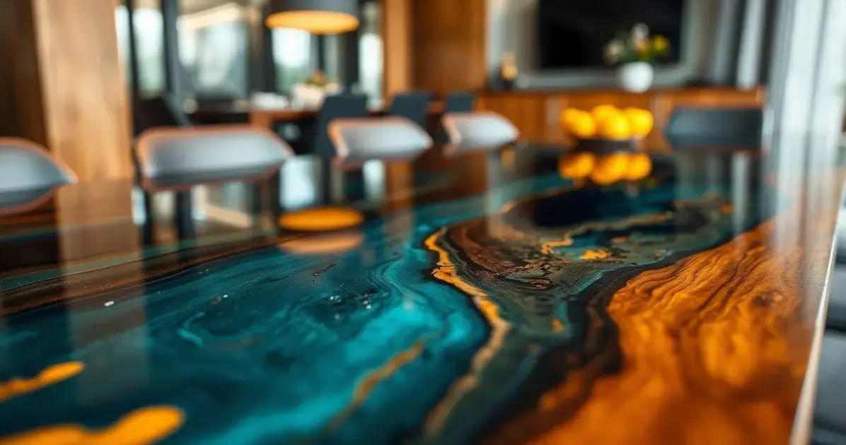 Tampo de mesa resina epoxi Tampo de mesa resina epoxi