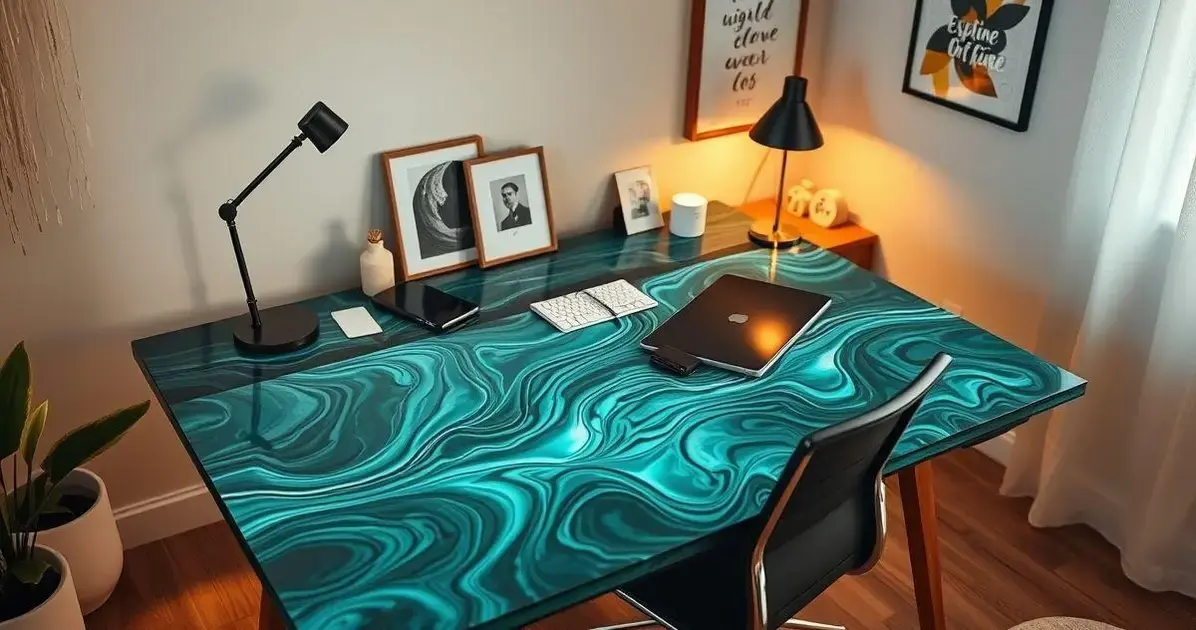 Tampo de mesa resinado