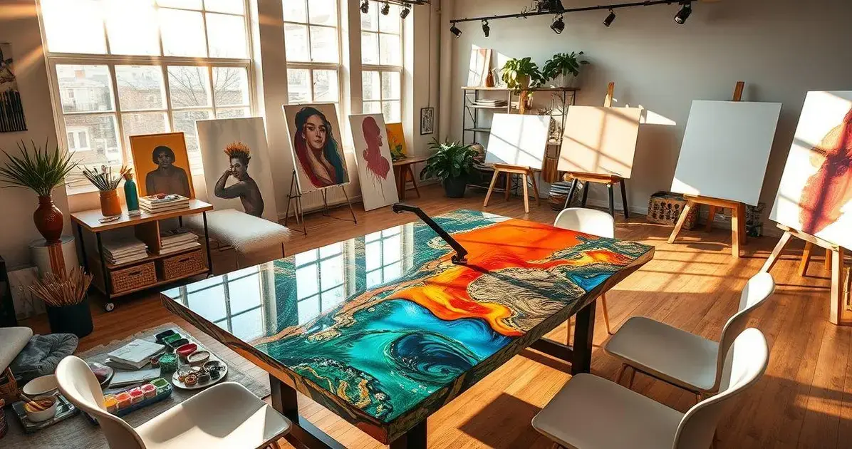 Tampo de resina para mesa