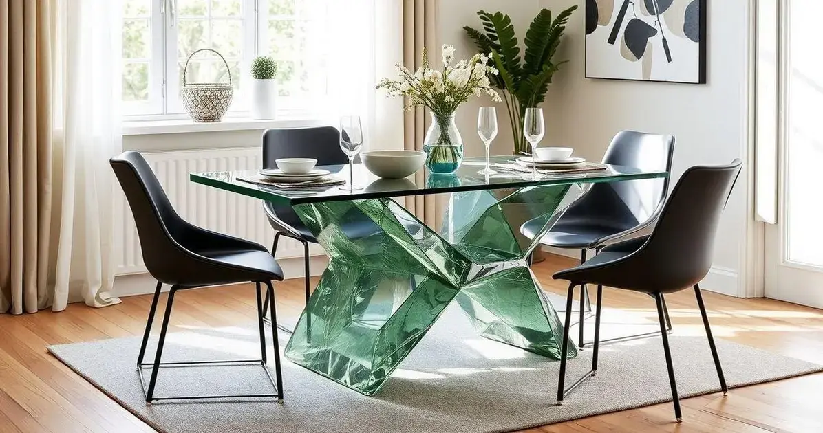 Mesa de jantar 4 lugares resina