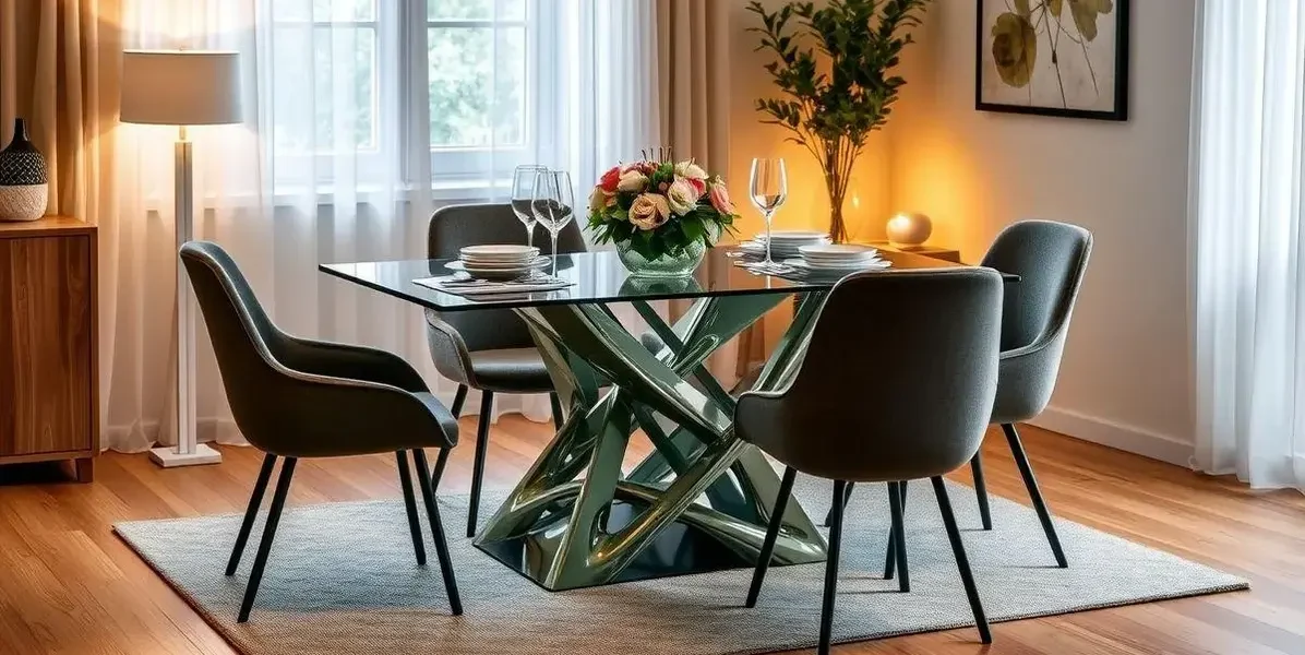 Mesa de jantar 4 lugares resina