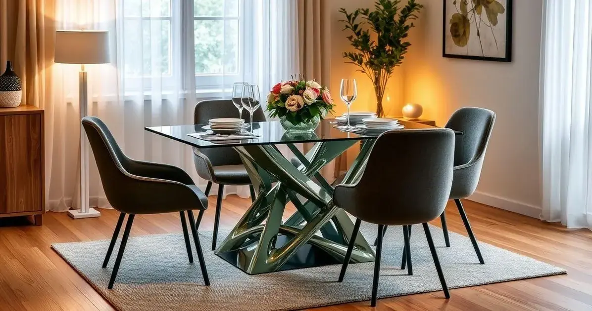 Mesa de jantar 4 lugares resina