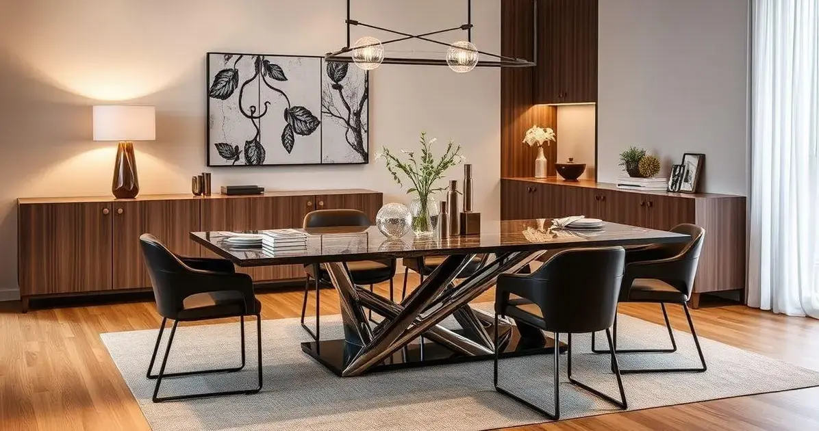 Mesa de jantar com tampo de resina Mesa de jantar com tampo de resina