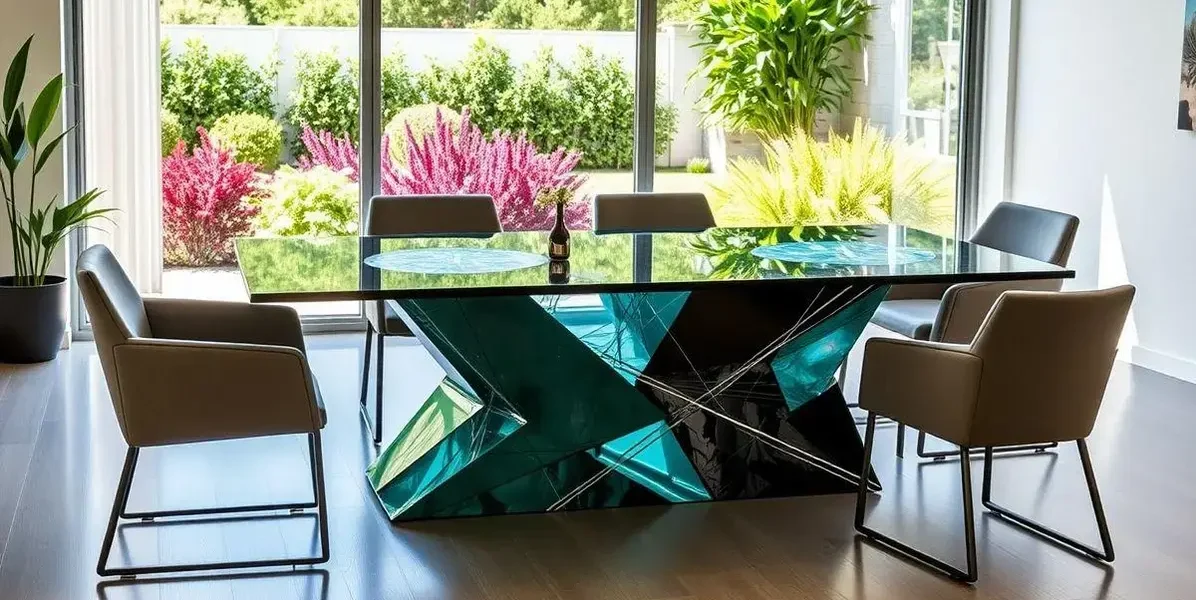 Mesa de jantar em resina 6 lugares