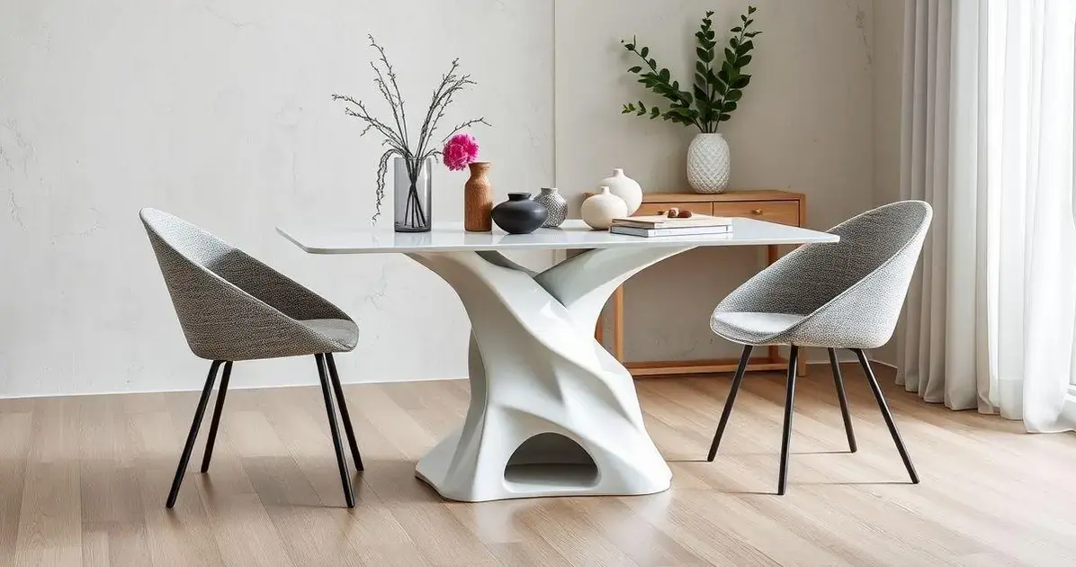 Mesa de jantar resina branca 4 lugares