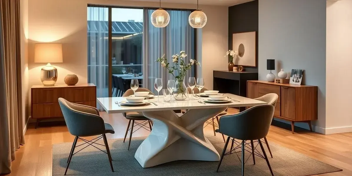 Mesa de jantar resina branca 4 lugares