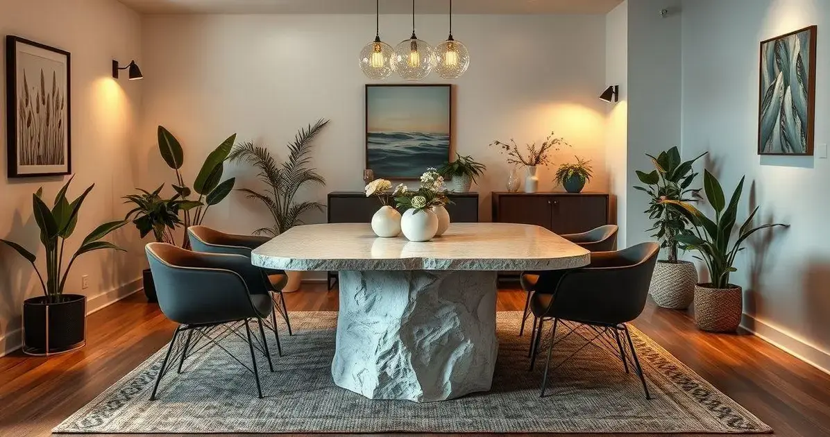 Mesa de jantar resinada branca