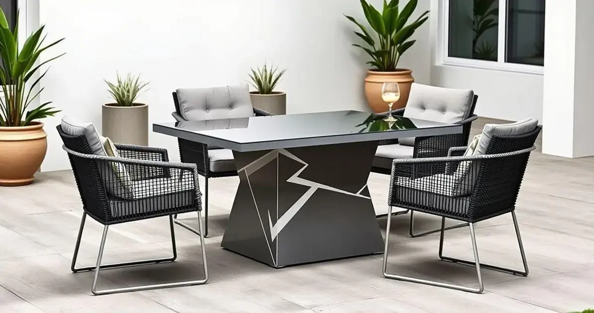 Mesa de resina com 4 cadeiras