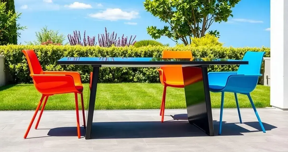 Mesa de resina com 4 cadeiras