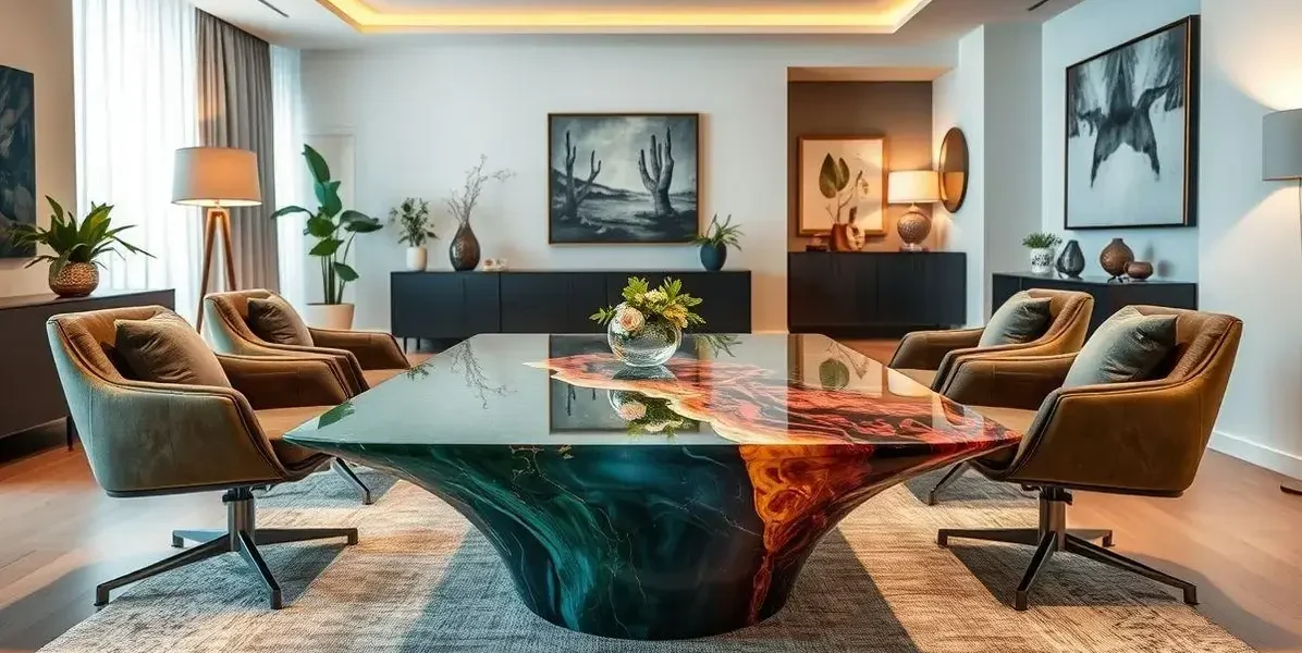 Mesa de resina de poliester