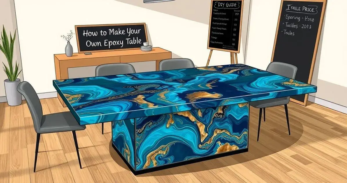 Mesa de resina epoxica