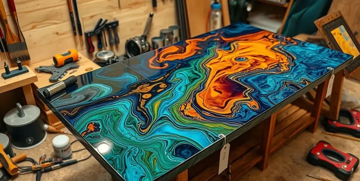 Mesa de resina epoxica