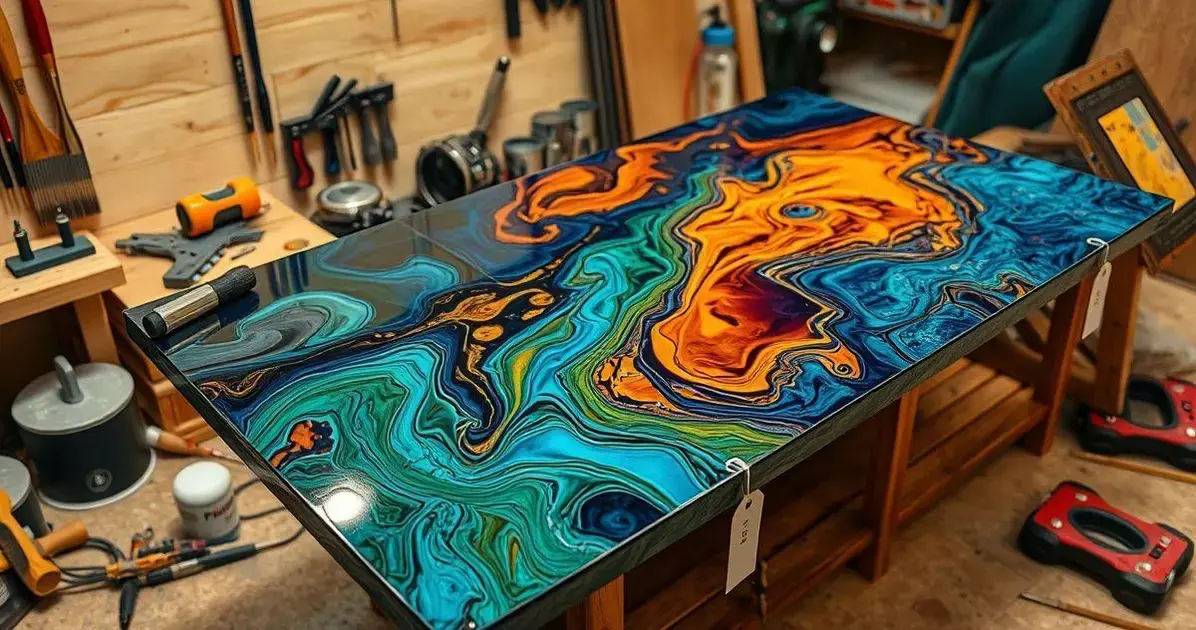 Mesa de resina epoxica