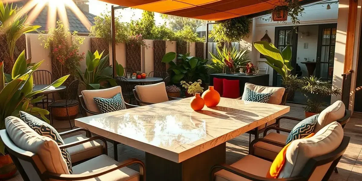 Mesa de resina para exterior