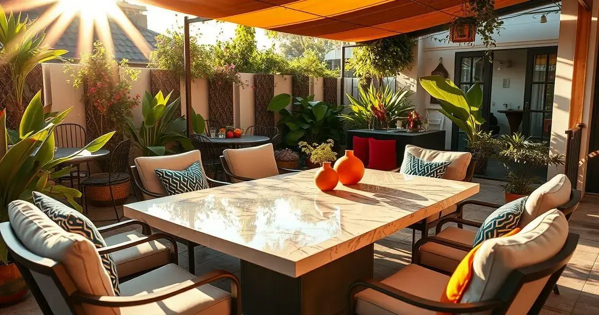 Mesa de resina para exterior