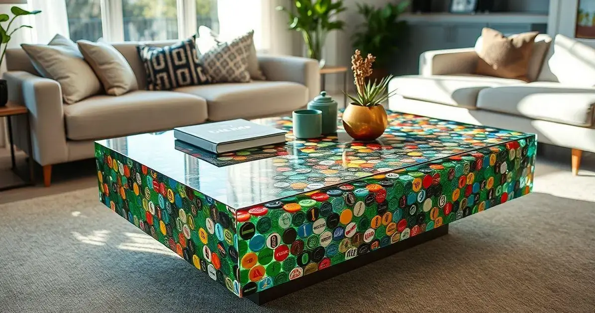 Mesa de resina tampinha