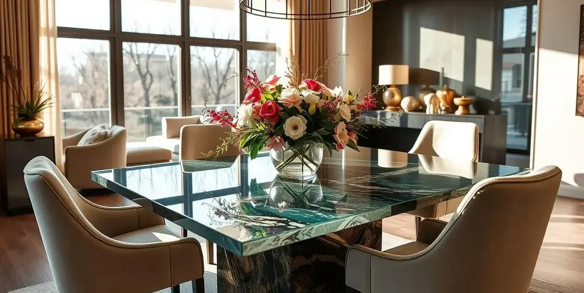 Mesa resina de vidro