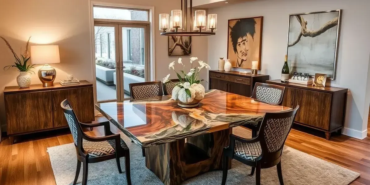 Mesa resinada de jantar