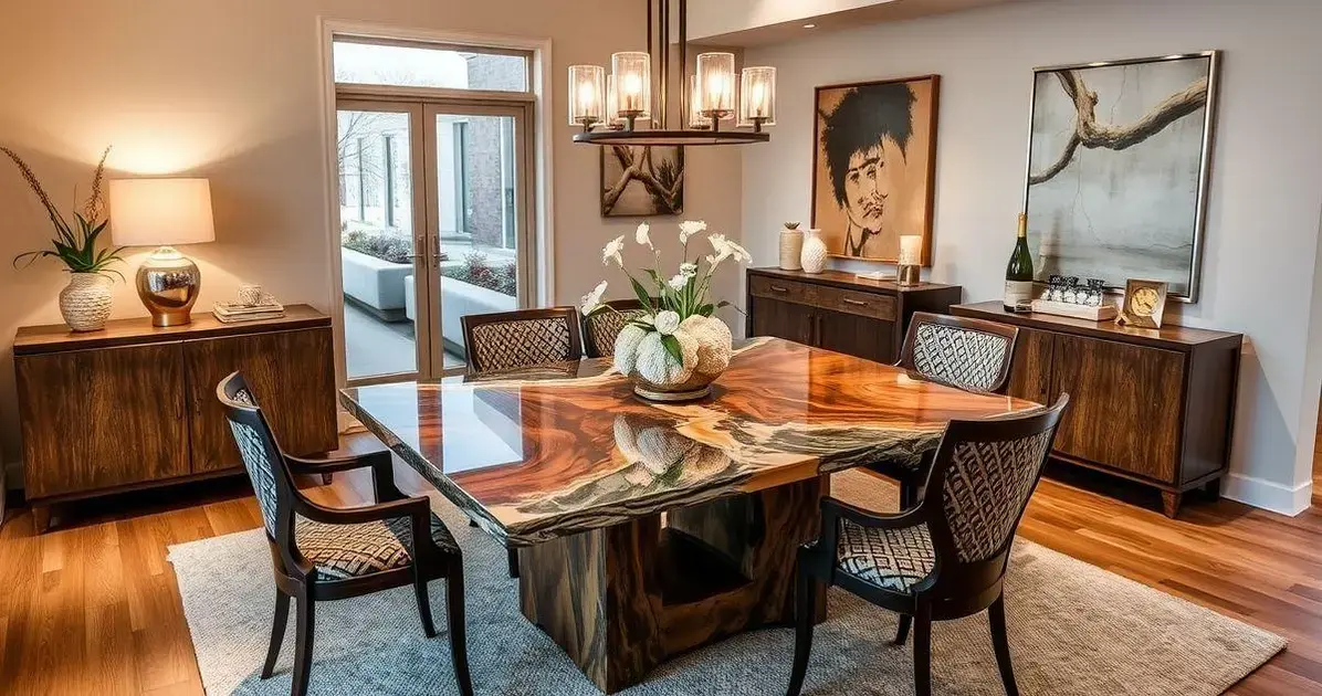 Mesa resinada de jantar