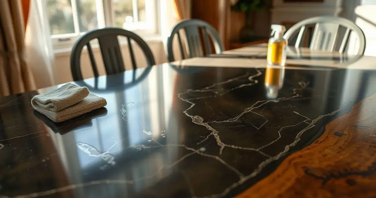 A mesa de resina risca