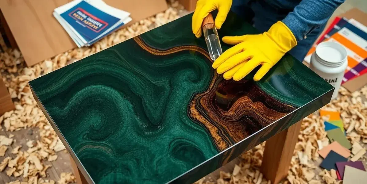 Adesivo de resina colavel para mesas