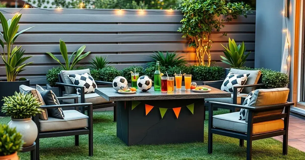 Ambientes copa do mundo com mesa de resina